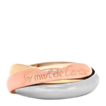 Cartier 18K Pink Yellow White Gold Classic Les Must De Cartier Trinity Ring 49 4.75 1 of 5