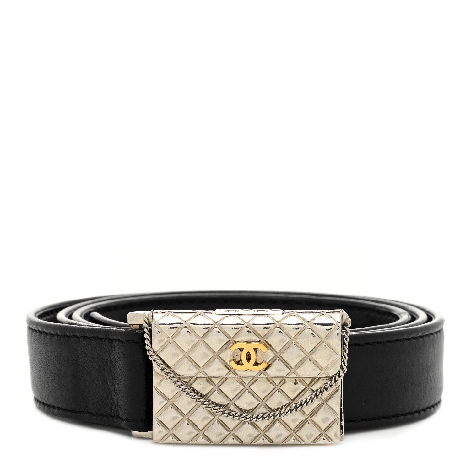 Chanel Calfskin Flap Bag Belt 75 30 Black 1 of 6