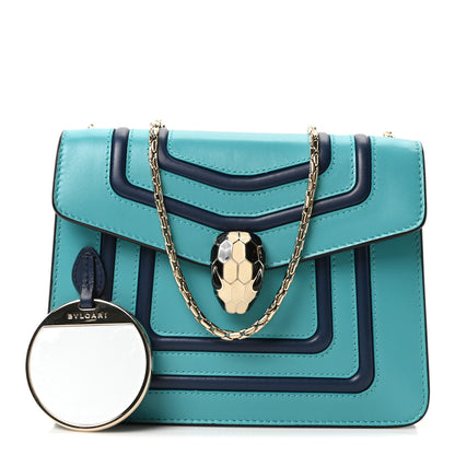 Bulgari Calfskin Serpenti Forever Snake Strap Crossbody Bag Aquarelle Turquoise 3 of 10