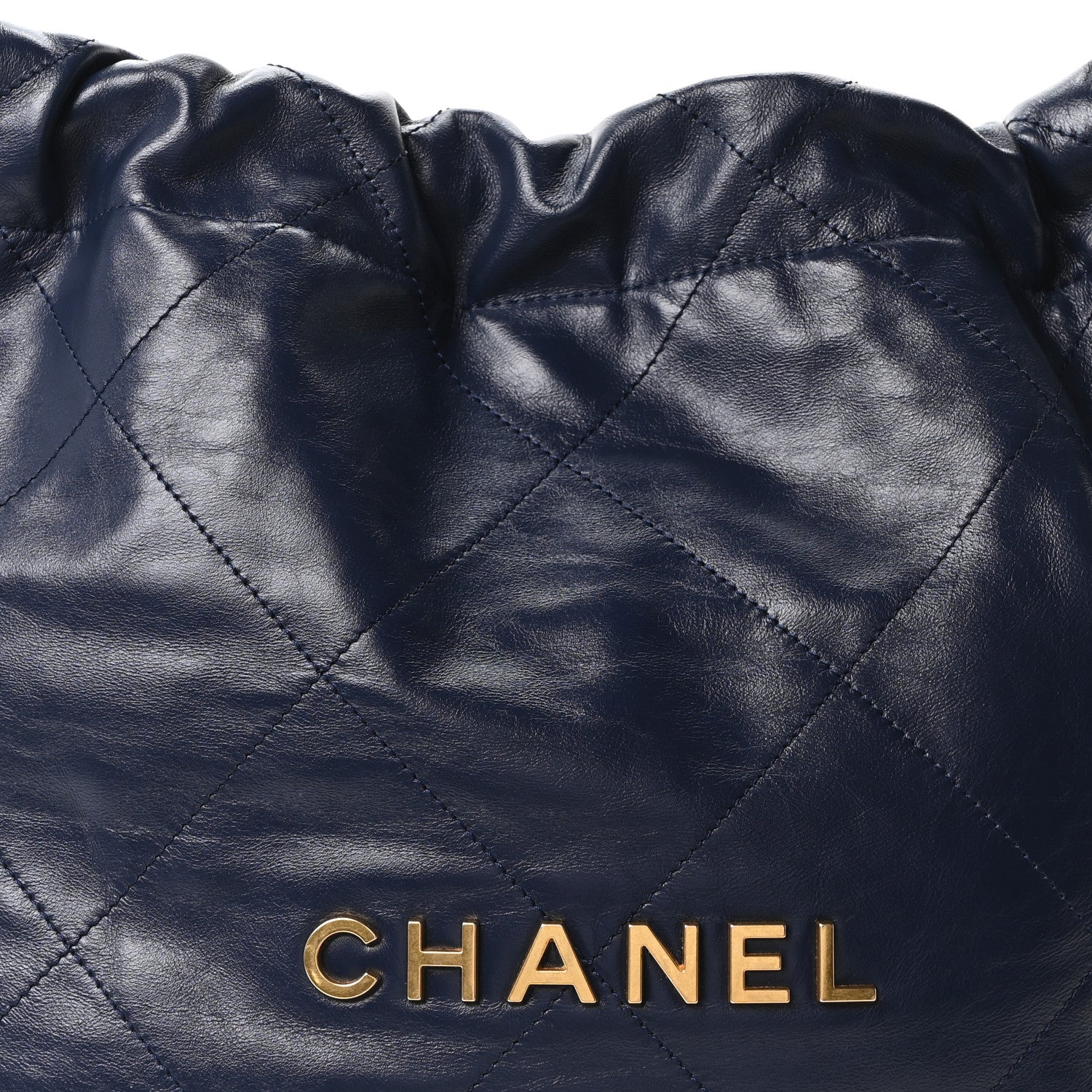 Chanel Shiny Calfskin Quilted Small Chanel 22 Navy 9 of 11