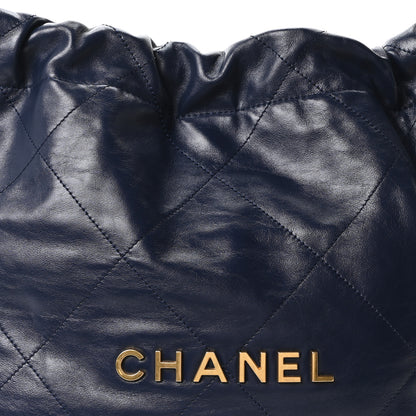 Chanel Shiny Calfskin Quilted Small Chanel 22 Navy 9 of 11