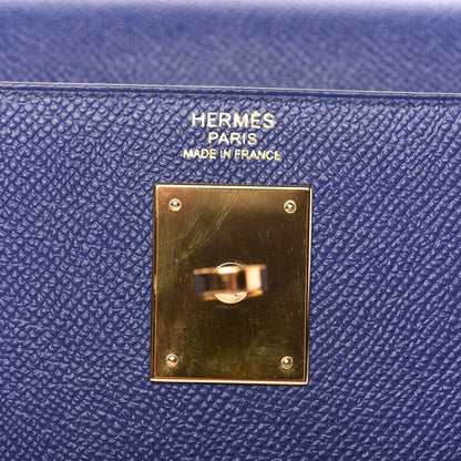 Hermes Epsom Kelly Sellier 32 Bleu Encre 25 of 36