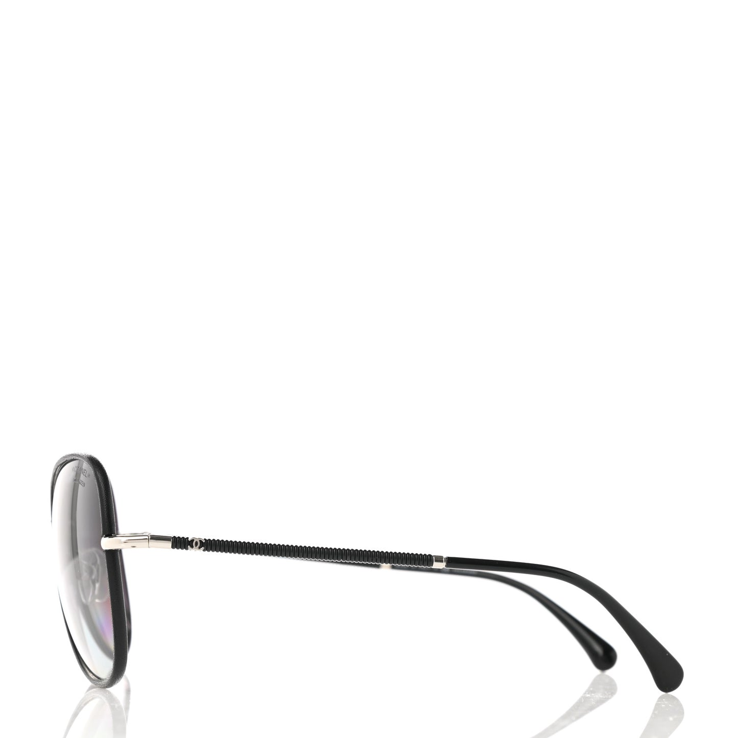 Metal Lambskin Polarized Pilot Fall Sunglasses 4227-Q Black