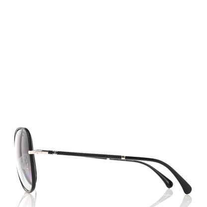 Chanel Metal Lambskin Polarized Pilot Fall Sunglasses 4227-Q Black 6 of 8