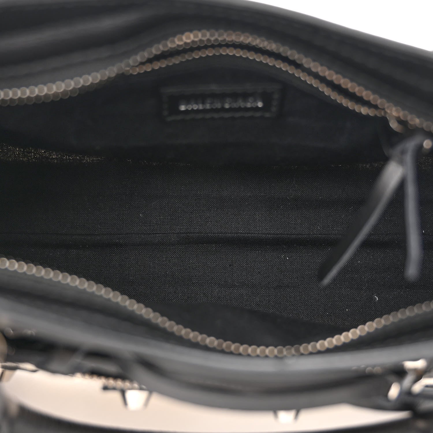Balenciaga Canvas Satin Calfskin Diagonal Allover Logo Print Classic Silver Hardware Mini City Natural Black 6 of 11