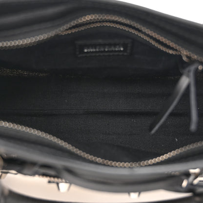 Balenciaga Canvas Satin Calfskin Diagonal Allover Logo Print Classic Silver Hardware Mini City Natural Black 6 of 11
