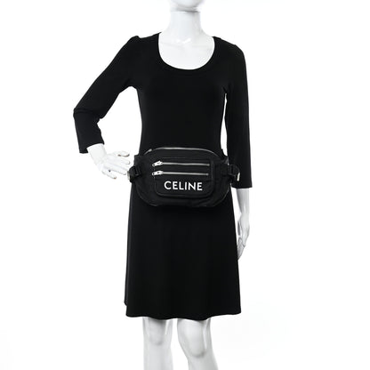 Celine Cotton Gabardine Logo Print Trekking Belt Bag Black 2 of 11