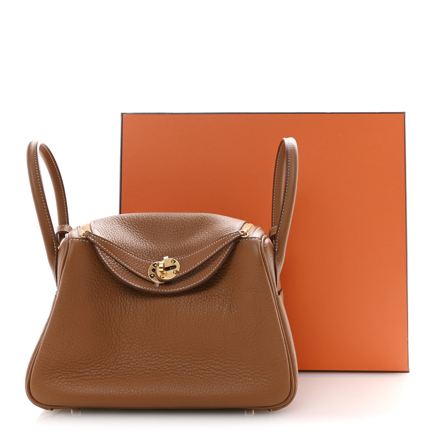 Hermes Taurillon Clemence Lindy 26 Gold 11 of 11