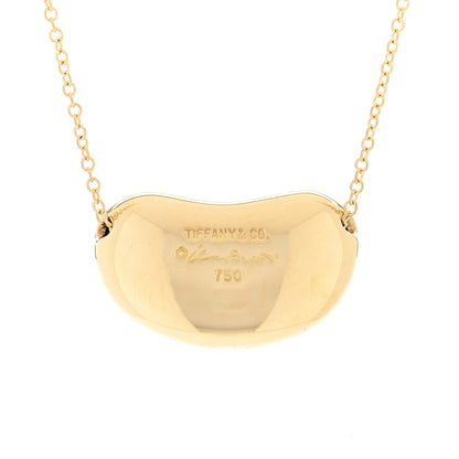 Tiffany 18K Yellow Gold 20mm Elsa Peretti Bean Pendant Necklace 3 of 4