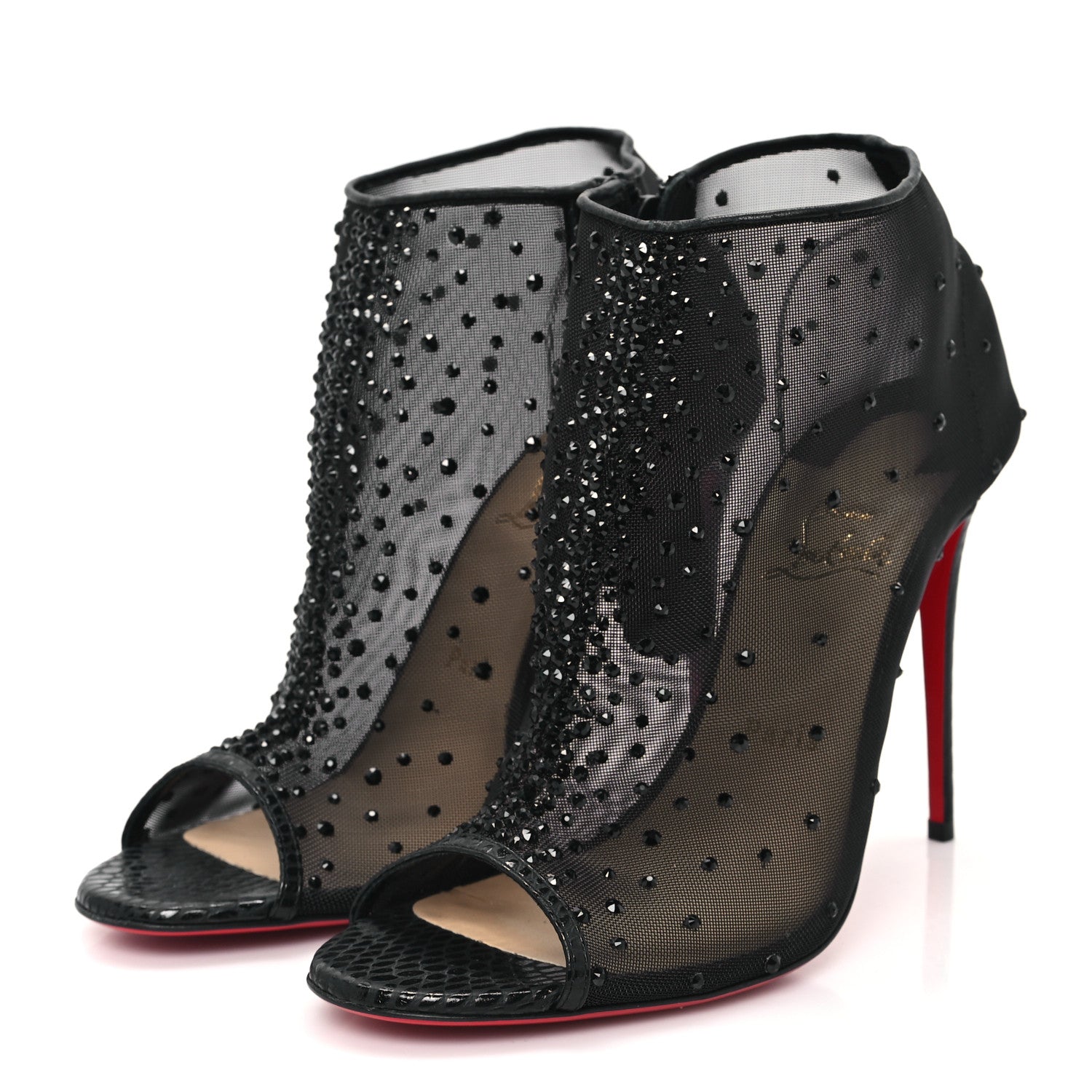 Christian Louboutin Calfskin Jurassic Rete Strass Illimiboot 100 Booties 39 Black 4 of 8
