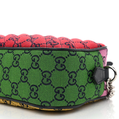 Gucci Monogram Multicolor Matelasse Diagonal Small GG Marmont Chain Shoulder Bag Red Blue Yellow Green Pink 8 of 8