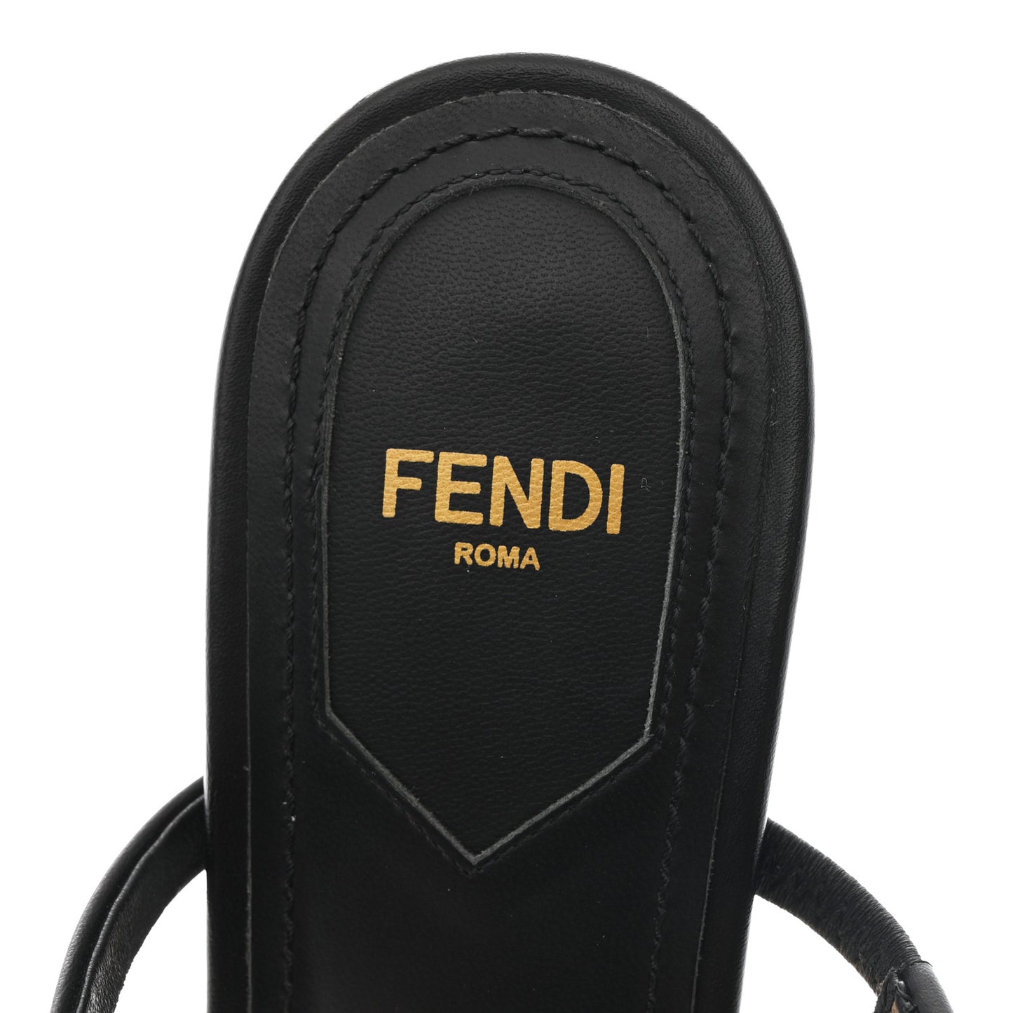 Calfskin Fendi First Mule Sandals 39 Black