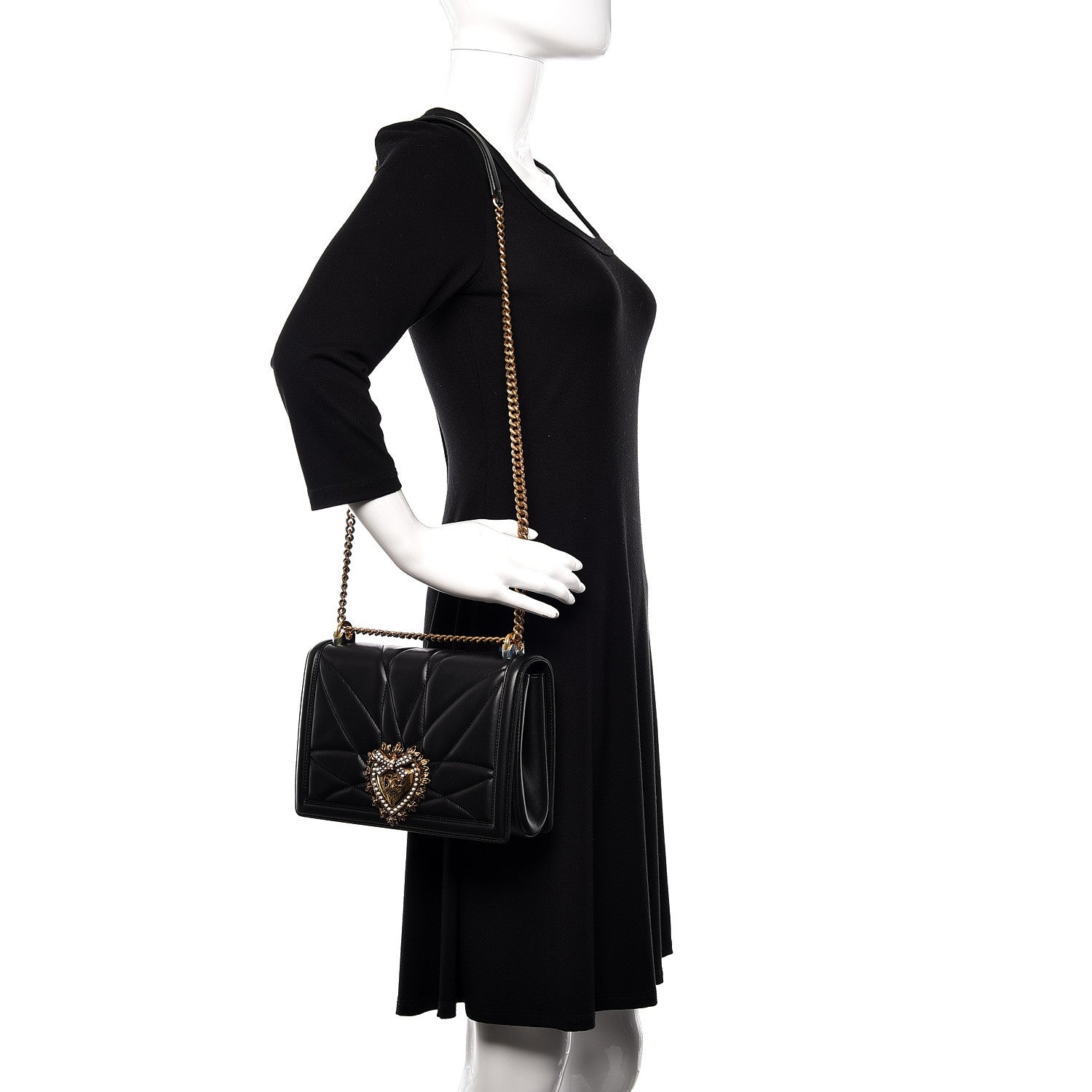 Dolce & Gabbana Calfskin Large Devotion Bag Black 2 of 8