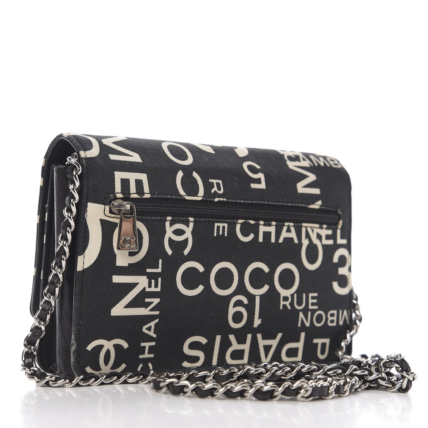 Chanel Denim Coco Wallet On Chain WOC Black 2 of 10
