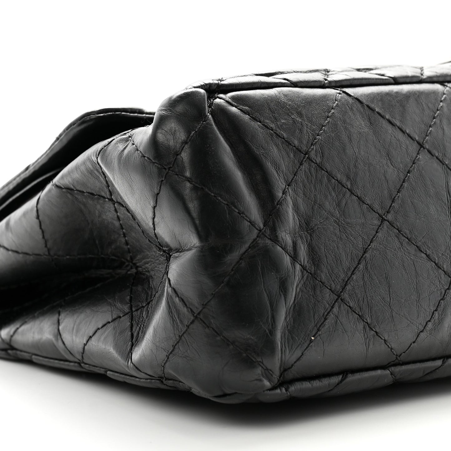 Aged Calfskin Quilted 2.55 Reissue 227 Flap Black