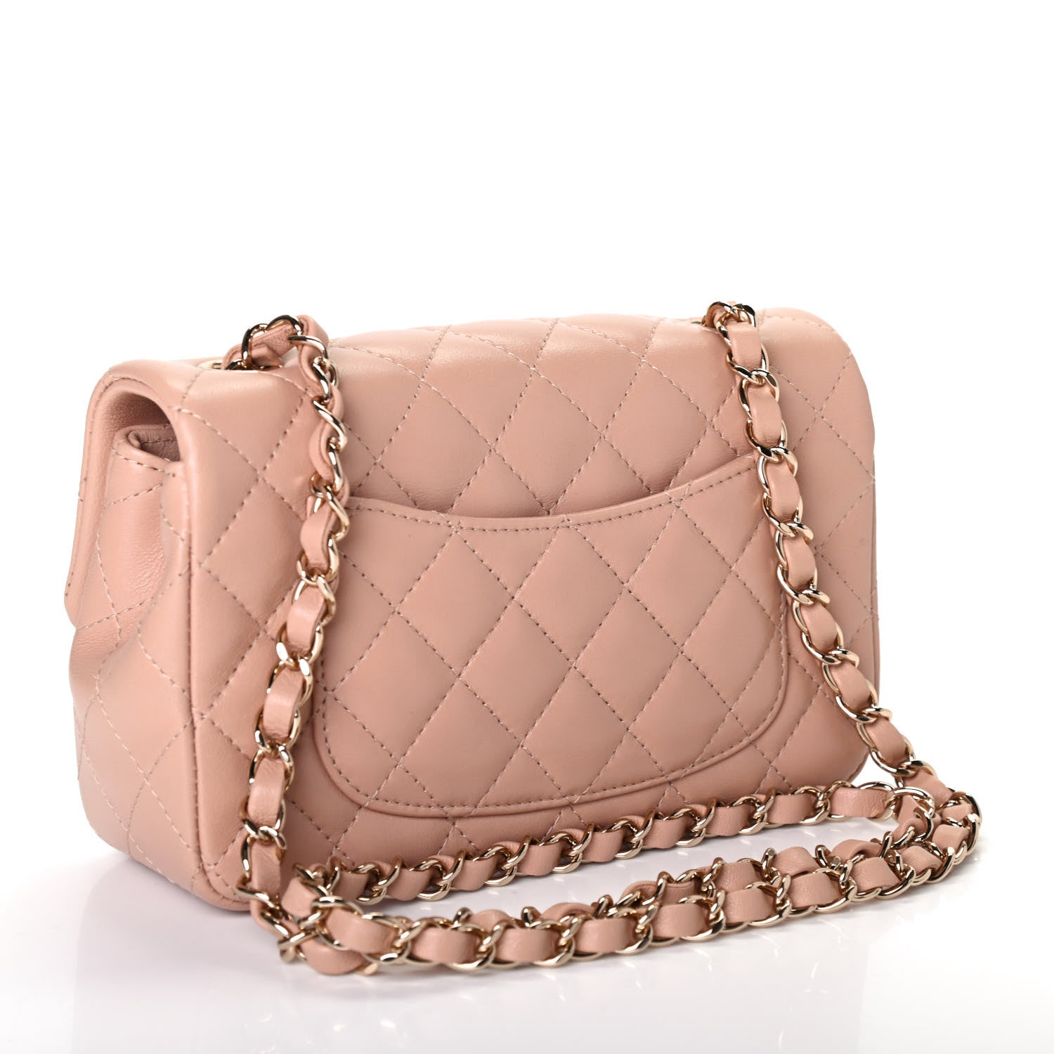 Chanel Lambskin Quilted Mini Rectangular Flap Beige 2 of 4