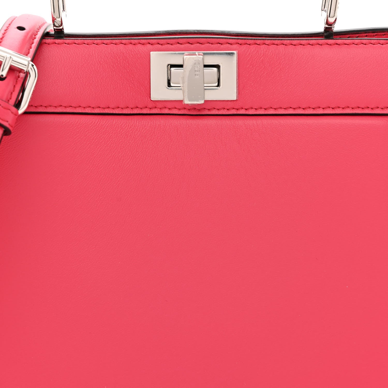 Fendi Shiny Nappa Petite Peekaboo I SEE U Satchel Lampone 9 of 12