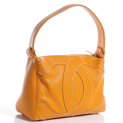 Chanel Caviar CC Stitched Shoulder Bag Yellow 3 of 7