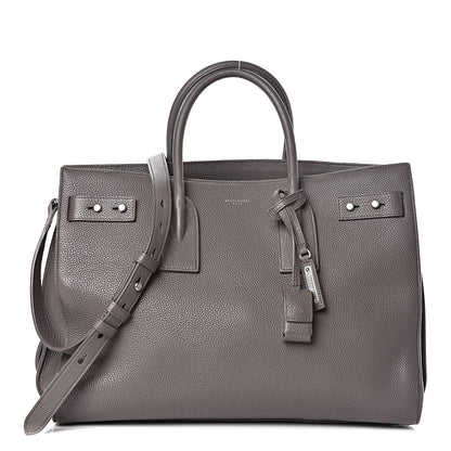 Saint Laurent Grained Calfskin Medium Souple Sac De Jour Kaki Militaire 1 of 12