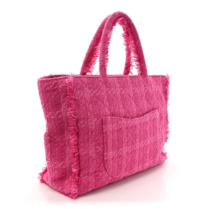 Chanel Wool Tweed Large Zipped Shopping Tote Pink 3 of 10