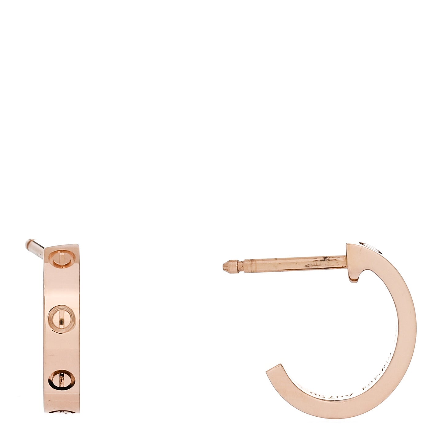 18K Pink Gold Small LOVE Hoop Earrings