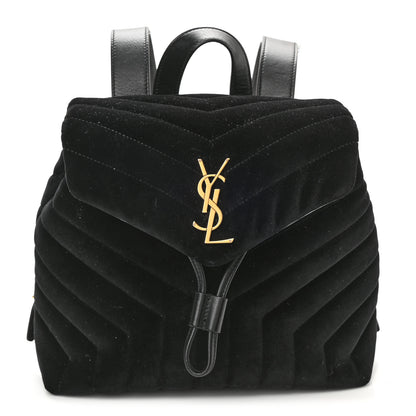 Saint Laurent Velvet Y Quilted Monogram Small Loulou Backpack Black 1 of 10