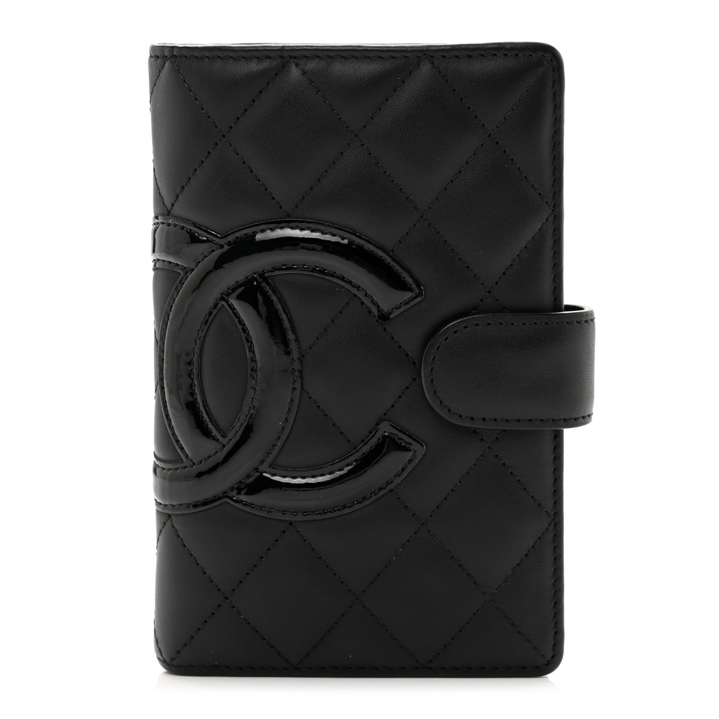 Calfskin Cambon Zipped Pocket Wallet Black