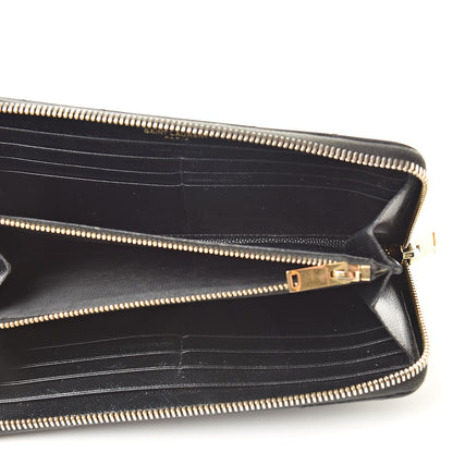 Saint Laurent Grain De Poudre Matelasse Chevron Monogram Zip Around Wallet Grey 5 of 17