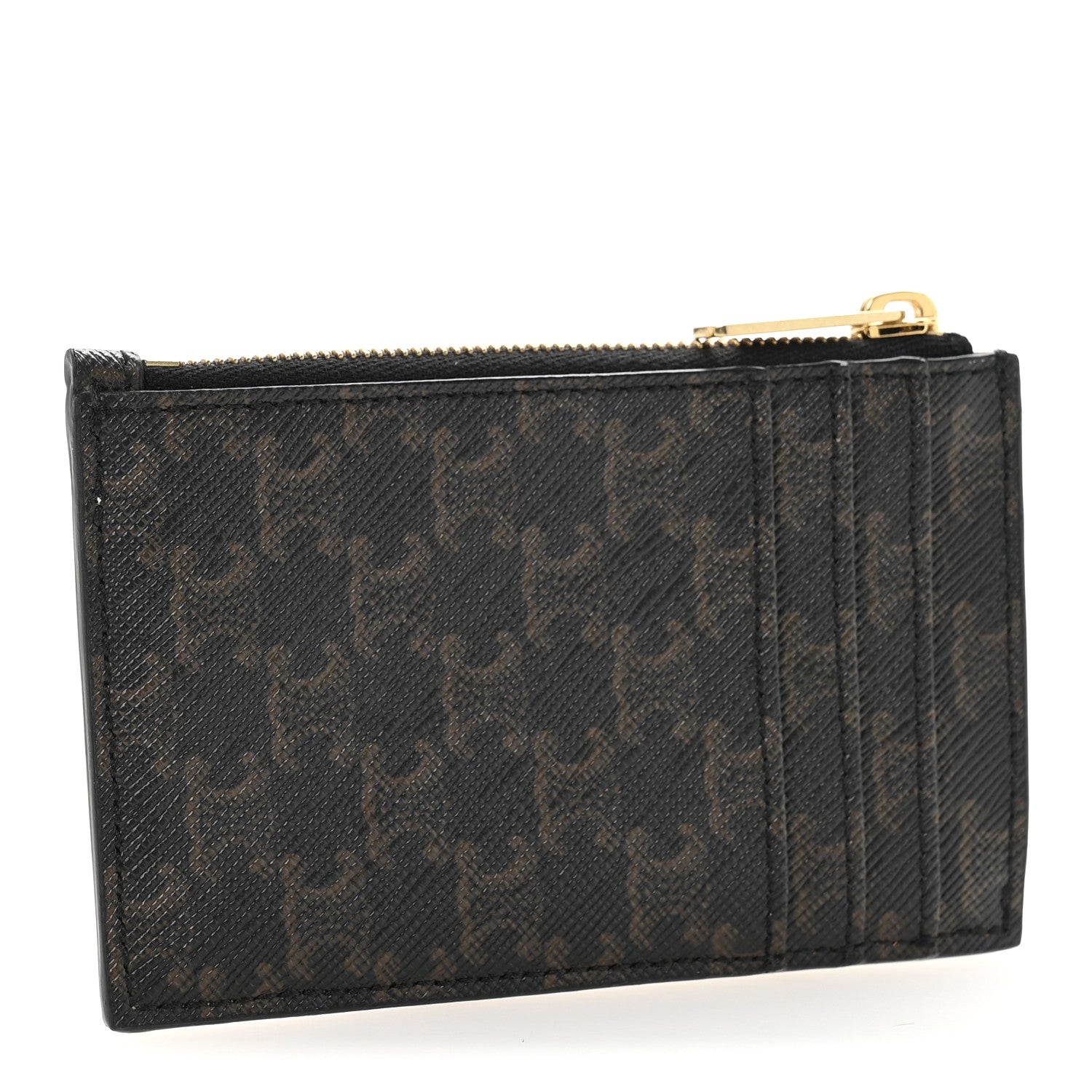 Celine Triomphe Canvas Zipped Card Holder Tan 3 of 10