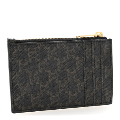 Celine Triomphe Canvas Zipped Card Holder Tan 3 of 10