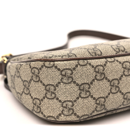 Gucci GG Supreme Monogram Textured Dollar Calfskin Small Ophidia Hobo Beige Ebony New Acero 9 of 11