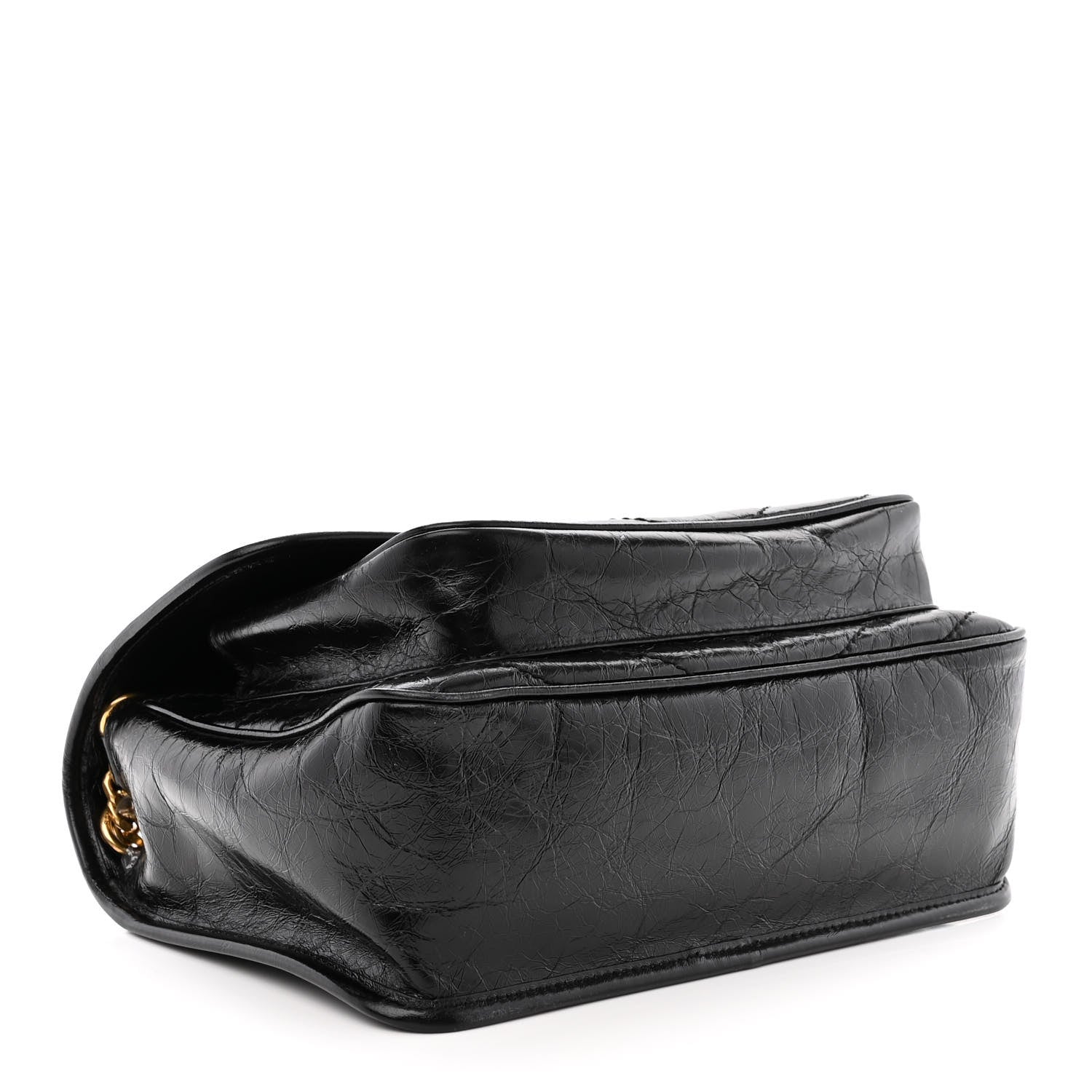 Saint Laurent Crinkled Calfskin Matelasse Monogram Medium Niki Chain Satchel Black 4 of 10