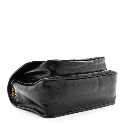 Saint Laurent Crinkled Calfskin Matelasse Monogram Medium Niki Chain Satchel Black 4 of 10