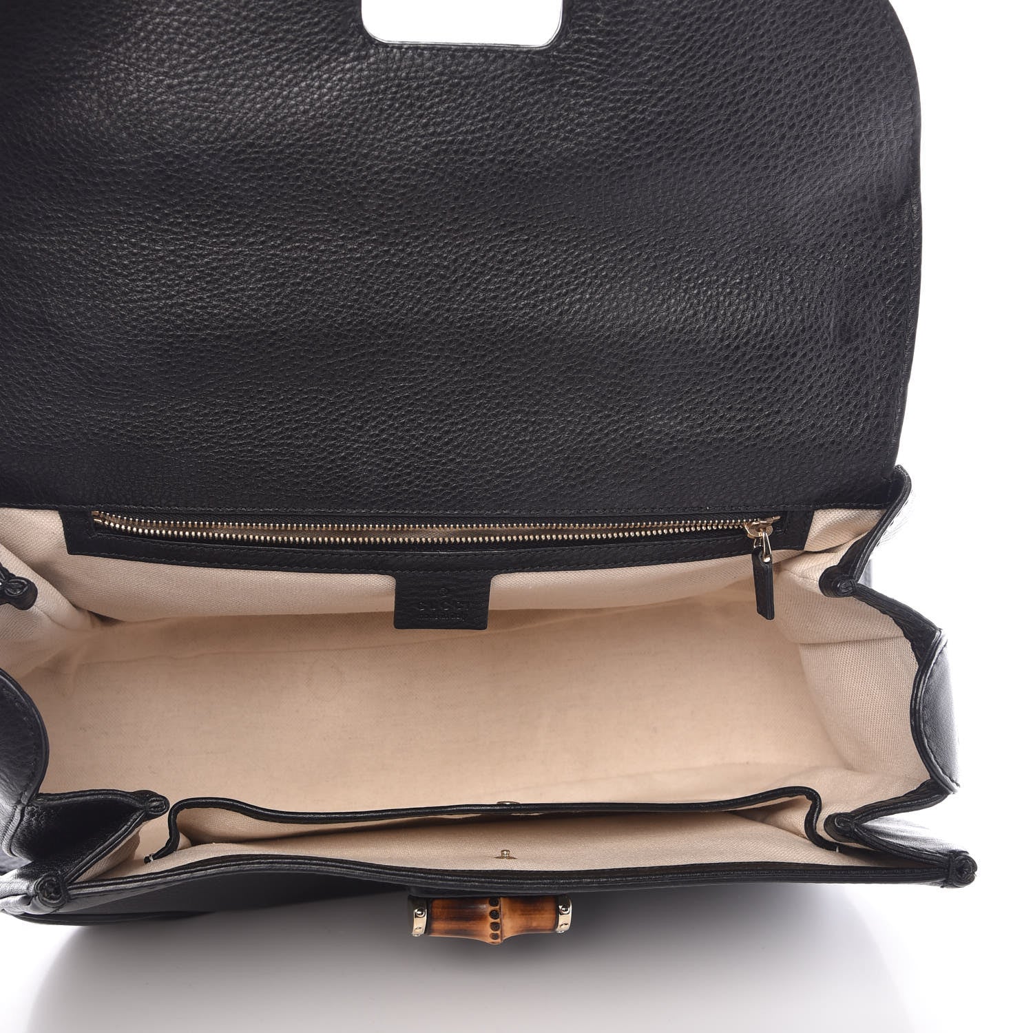 Gucci Calfskin Large New Bamboo Top Handle Bag Black 6 of 13