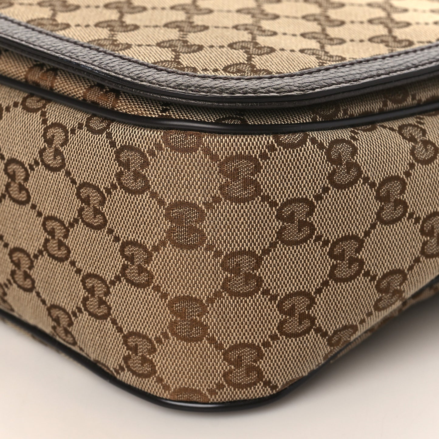 Monogram Large Flap Messenger Bag Beige Dark Brown