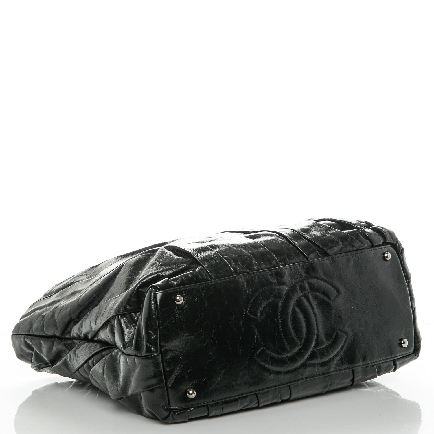 Chanel Glazed Calfskin Large Twisted Tote Black 4 of 8