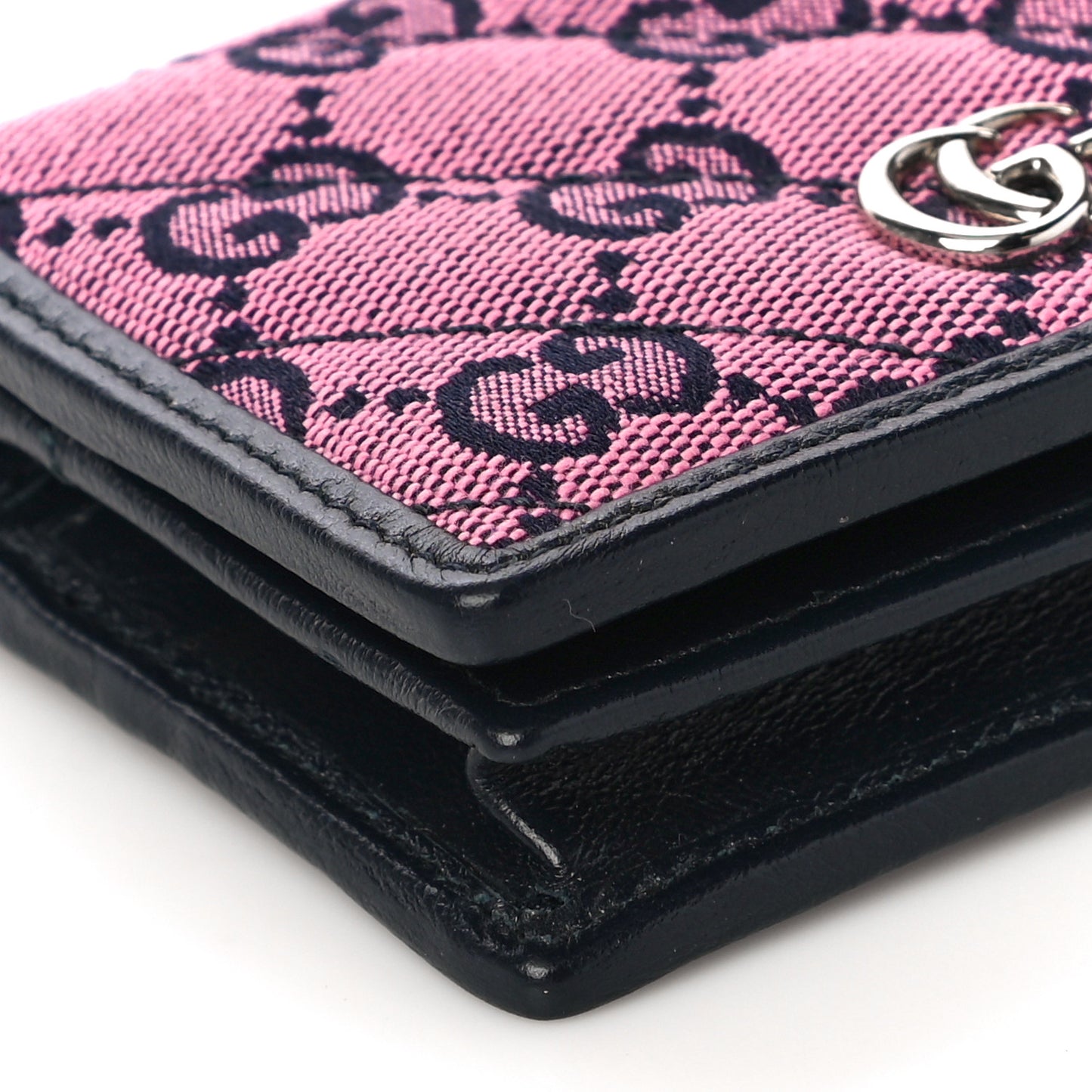 Monogram Multicolor Matelasse Diagonal GG Marmont Card Case Wallet Pink Blue