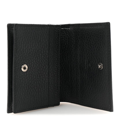 Gucci Dollar Calfskin Enamel Monochrome GG Marmont Card Case Black 5 of 7