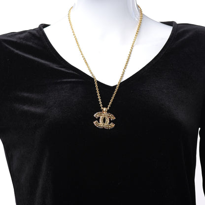 Chanel Crystal CC Pendant Necklace Gold Multicolor 2 of 6