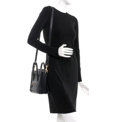Celine Smooth Calfskin Nano Luggage Black 2 of 10