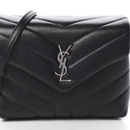 Saint Laurent Calfskin Y Quilted Monogram Toy Loulou Crossbody Bag Black 8 of 11