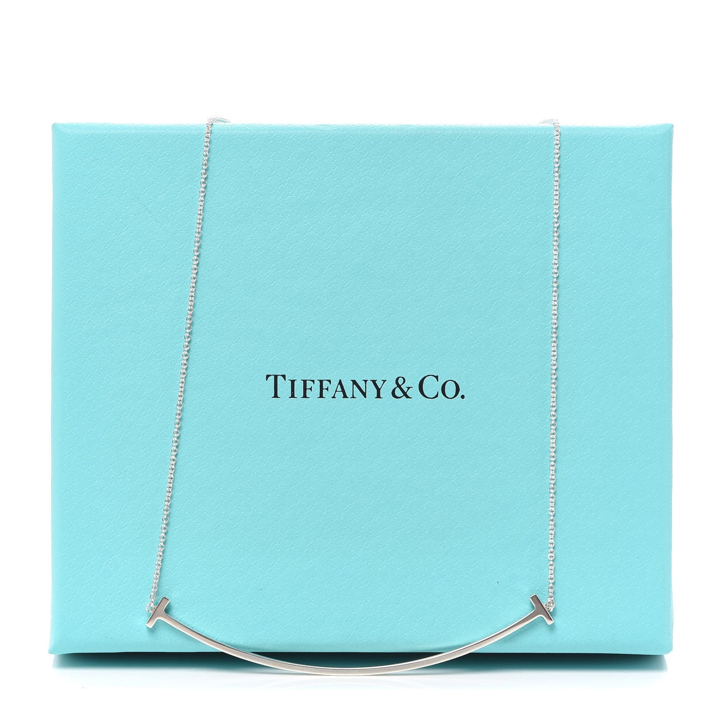 Sterling Silver Large T Smile Pendant Necklace