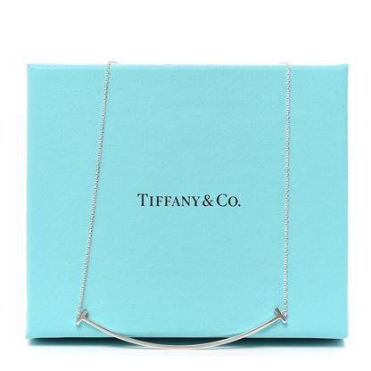 Tiffany Sterling Silver Large T Smile Pendant Necklace 6 of 6
