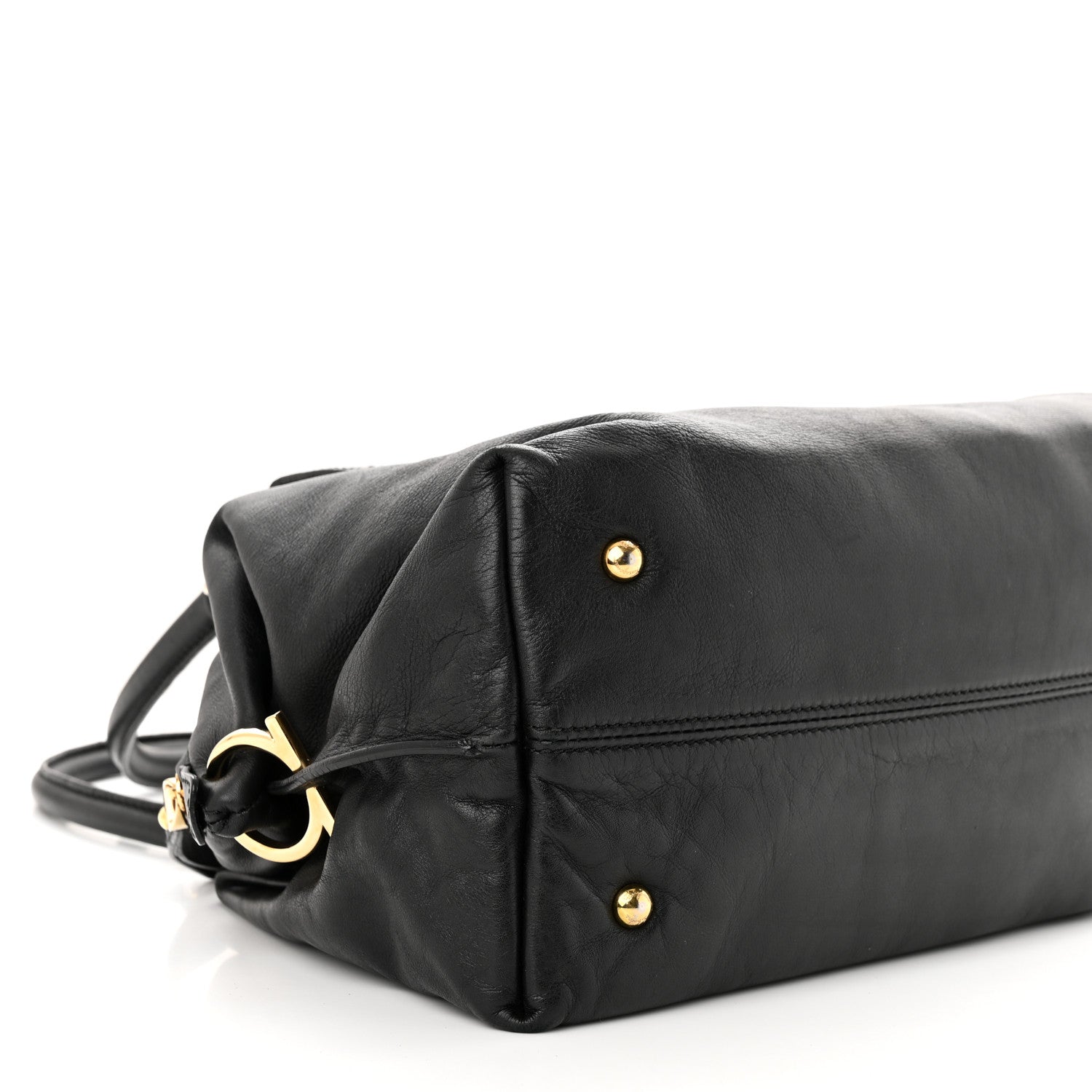 Salvatore Ferragamo Calfskin Sofia Satchel Black 8 of 15