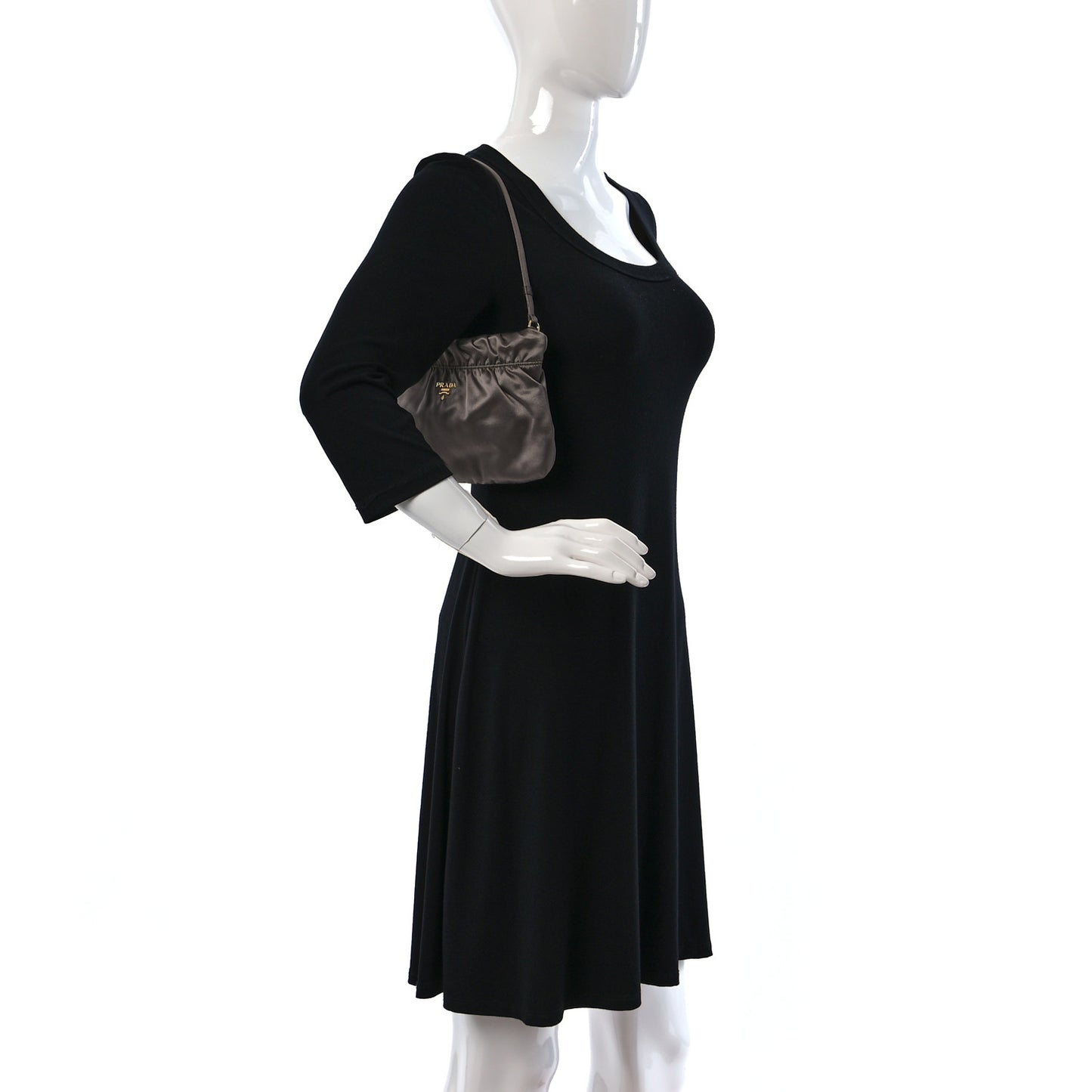 Satin Raso Shoulder Bag Fumo