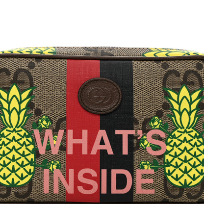 Gucci Maxi GG Supreme Monogram Pineapple Textured Dollar Calfskin Small Retro Interlocking G Belt Bag 90 36 Beige Ebony Green Pink New Acero 5 of 11