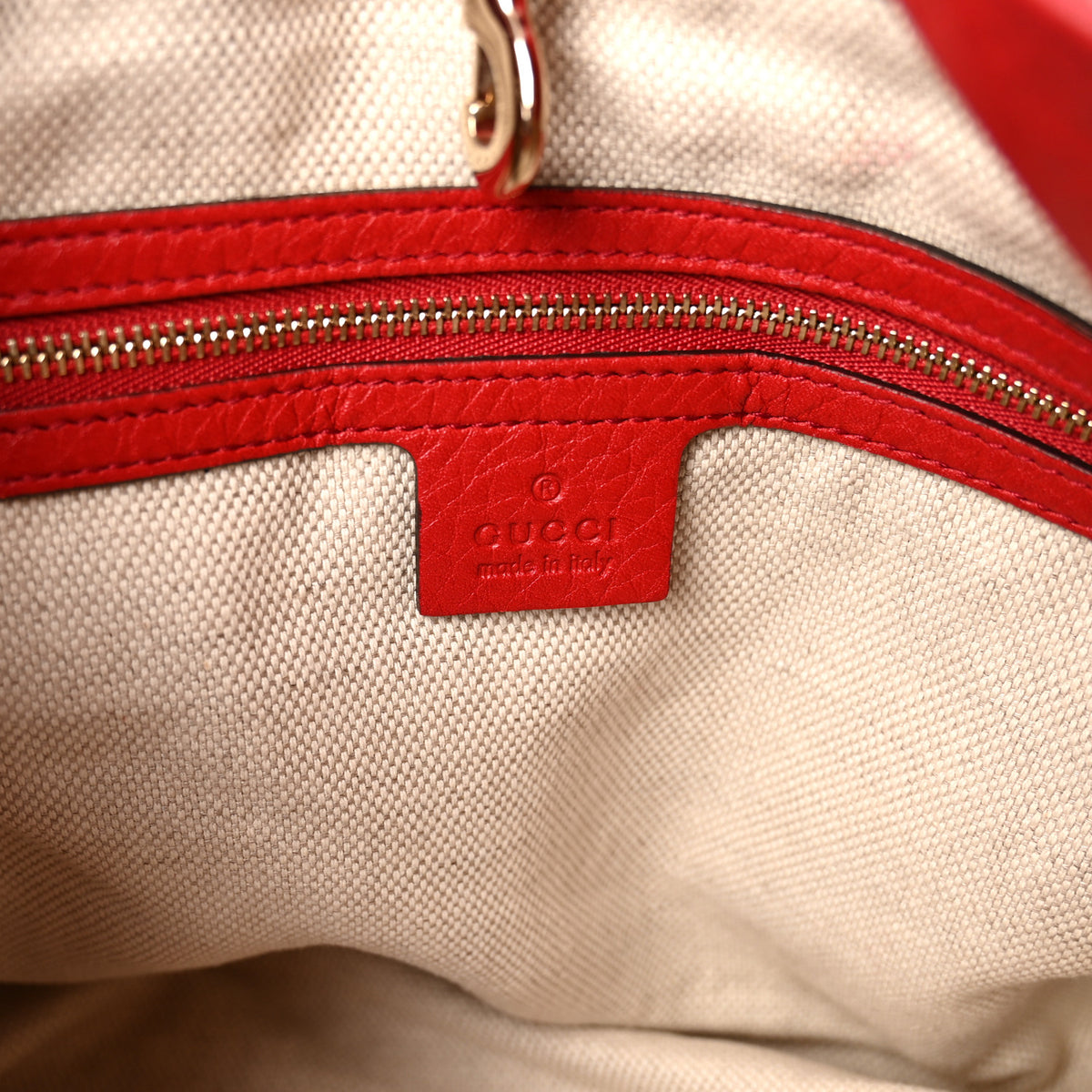 Gucci Cellarius Calfskin Medium Soho Chain Shoulder Bag Vibrant Red 6 of 10