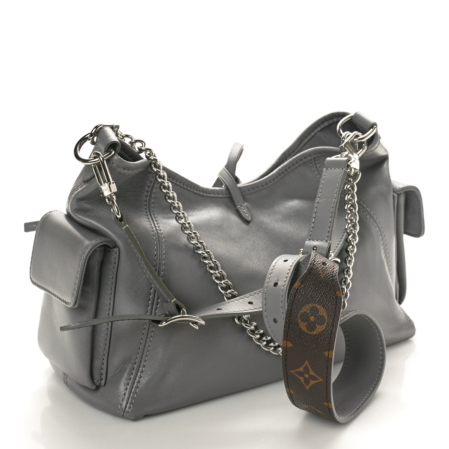 Louis Vuitton Lambskin CarryAll Cargo Vibe PM Trianon Gray 3 of 9