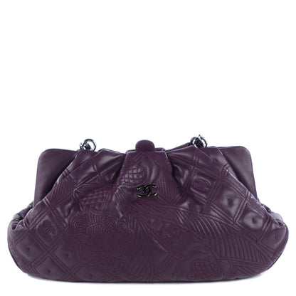 Chanel Lambskin Embroidered Frame Bag Violet Fonce 1 of 8