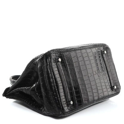 Hermes Matte Porosus Crocodile Birkin 35 Black 18 of 30